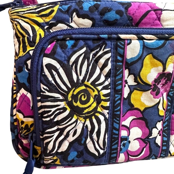 Vera Bradley Little Hipster Crossbody Bag African Violet Quilted Blue Womens - Picture 7 of 14